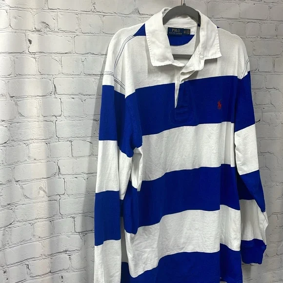 Polo Ralph Lauren striped Rugby XLT collar button shirt - Picture 2 of 6